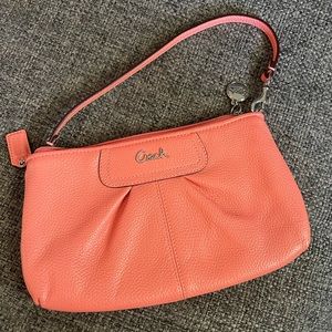 Pink Peach Coach Wristlet